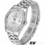 Rolex Day Date 118346 Silver Dial Diamond 36mm Unisex Replica Watch - Image 4