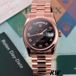 Rolex Day-Date 118205 Black Arabic Dial 36mm Unisex Replica Watch - Image 2