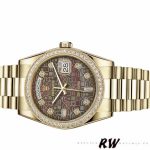 Rolex Day Date 118348 Black MOP Dial Yellow Gold 36mm Unisex Replica Watch - Image 4