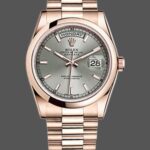 Rolex Day-Date 118205 Rose Gold Rhodium Grey Dial 36mm Unisex Replica Watch