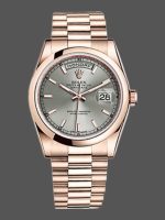 Rolex Day-Date 118205 Rose Gold Rhodium Grey Dial 36mm Unisex Replica Watch