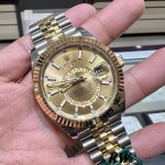 Rolex Sky-Dweller 326933 Stainless Steel Yellow Gold Champagne Dial 42MM Mens Replica Watch - Image 3