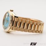 Rolex Day-Date 128238 Fluted Bezel Turquoise Diamond Dial 36MM Unisex Replica Watch - Image 14