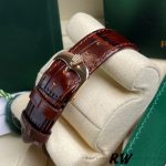 Rolex Cellini Time 50505 Brown Leather Strap Black Dial 39mm Mens Replica Watch - Image 6