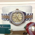 Rolex Datejust 179383 Jubilee Crystal Grey and Champagne Dial 26MM Lady Replica Watch - Image 4
