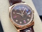 Rolex Day Date 36 Everose Diamond Chocolate 118135 0020 Watch - Image 4