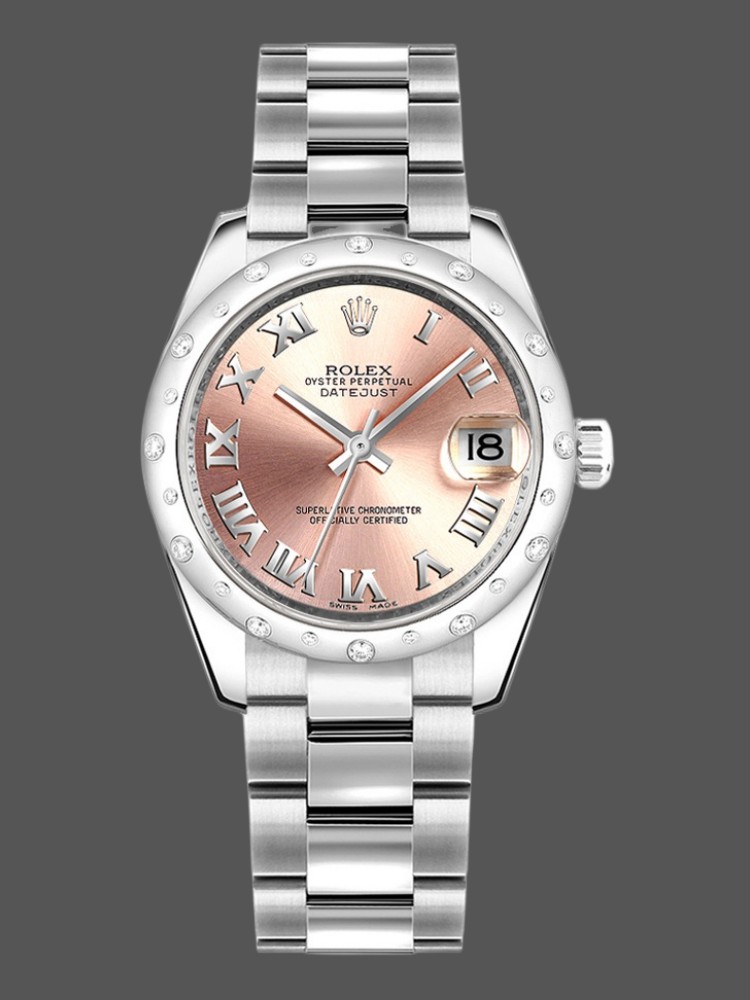 CF0B7126-C743-5B22-9288-669CD13FE2C6 Rolex Datejust 178344 Pink Roman Dial 31MM Lady Replica Watch - Image 1