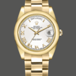 Rolex Day-Date 118208 White Roman Dial Roman Numerals 36mm Unisex Replica Watch