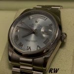 Rolex Day-Date 218206 Concentric Rhodium Grey Roman Numeral Dial Platinum 41MM Mens Replica Watch - Image 2