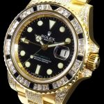 Rolex GMT-Master II 116758 Yellow Gold Black Dial Diamonds 40mm Mens Replica Watch - Image 3
