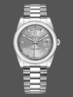 Rolex Day-Date 118209 Silver Dial White Gold 36mm Unisex Replica Watch
