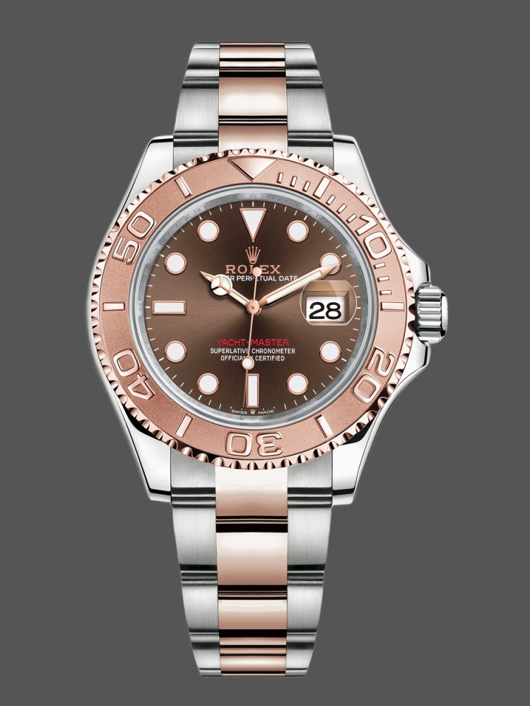 D0F8E9F2-1442-B91E-4FE9-2AFE1FC0543A Rolex Yacht Master II 116621 Chocolate Dial Rose Gold 40mm Mens Replica Watch - Image 1