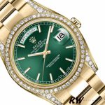 Rolex Day-Date 118388 Yellow Gold Green Index Dial 36MM Unisex Replica Watch - Image 3
