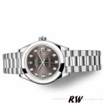 Rolex Datejust 279166 Dark Grey Diamond Dial Domed Bezel 28mm Lady Replica Watch - Image 3