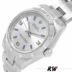 Rolex Oyster Perpetual 177210 Silver Dial Blue Hour Markers 31mm Lady Replica Watch - Image 4