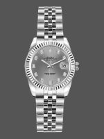 Rolex Datejust 179174 Rhodium Grey Diamond Dial Fluted Bezel 26MM Lady Replica Watch