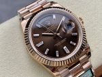 Rolex Day Date 40 18kt Everose Gold Rolex President Chocolate Dial m228235 0003 - Image 4
