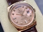 Rolex Day Date 36 Yellow Gold Case 118135 0101 Brown Leather Watch - Image 4