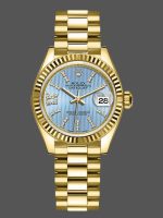 Rolex Datejust 279178 Cornflower Blue Dial Fluted Bezel 28mm Lady Replica Watch