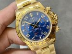 Rolex Daytona 116528 Yellow Gold Blue Racing Dial 40mm Mens Replica Watch - Image 4