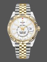 Rolex Sky-Dweller 326933 Stainless Steel Yellow Gold White Dial 42MM Mens Replica Watch