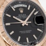 Rolex Day-Date 118235 Black Dial Fluted Bezel 36mm Unisex Replica Watch - Image 4
