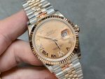 Rolex Datejust 36 Steel & Everose Gold Rose Diamond Pave Roman Dial m126231 0027 - Image 4