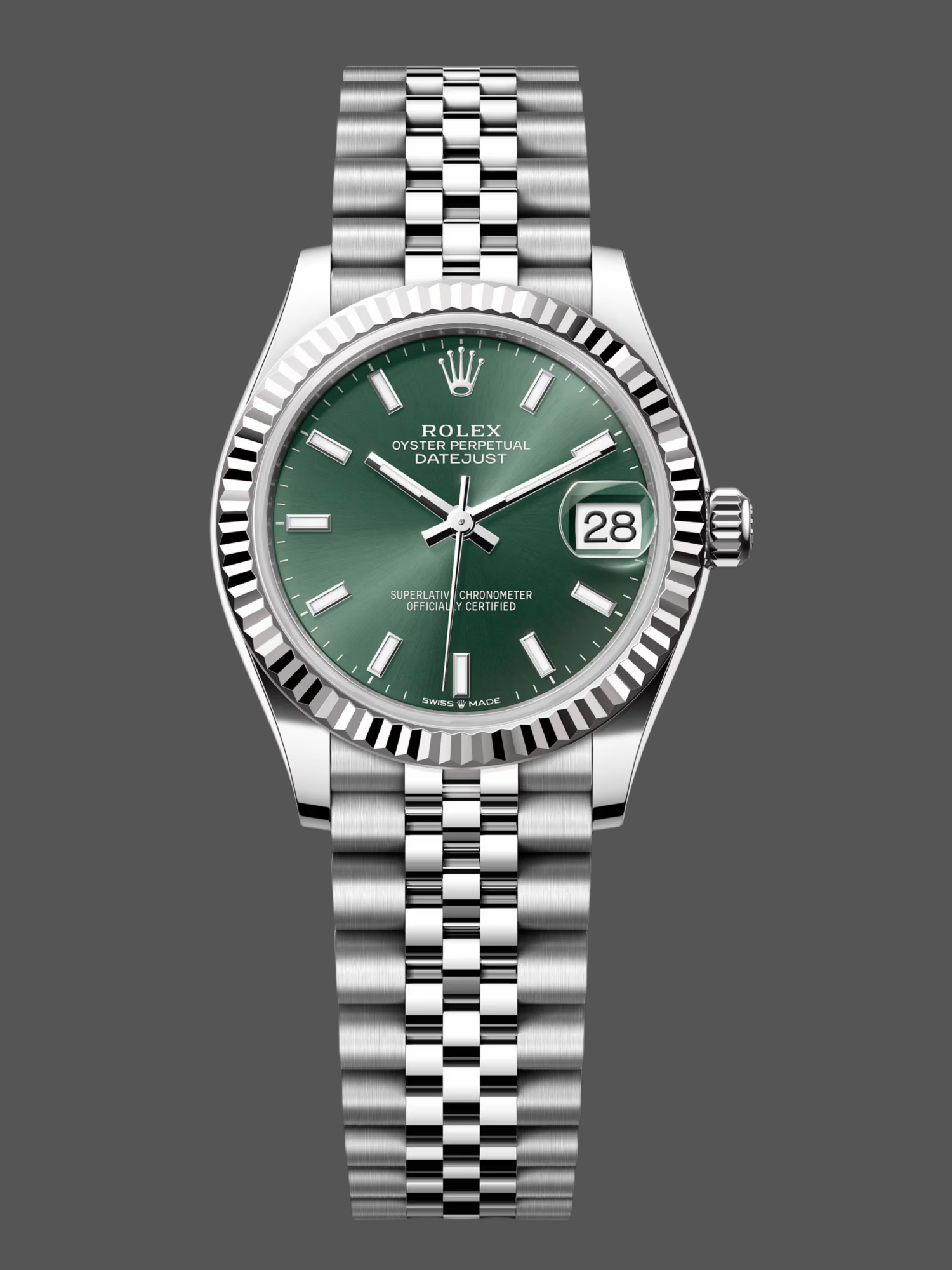 D5C1FBF7-40D7-6C25-872E-126F71293A54 Rolex Datejust 31mm Stainless Steel 278274 0018 Mint Green Index Jubilee - Image 1