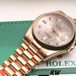 Rolex Day-Date 118205 Rose Gold Jubilee Pink Dial 36mm Unisex Replica Watch - Image 2