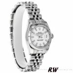 Rolex Datejust 179174 White Index Dial Fluted Bezel 26MM Lady Replica Watch - Image 2