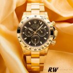 Rolex Daytona 116528 Black Dial Yellow Gold 40mm Mens Replica Watch - Image 2