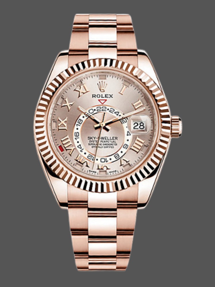 D796DEE4-358B-F1C2-6C64-CCBD62E85940 Rolex Sky-Dweller 326935 Sundust Roman Numeral Dial 42mm Mens Replica Watch - Image 1