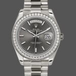 Rolex Day-Date 228349RBR Dark Rhodium Dial Diamond Bezel 40mm Mens Replica Watch