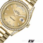 Rolex Day-Date 118388 Diamond Bezel Champagne Index Dial 36MM Unisex Replica Watch - Image 2