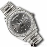Rolex Day-Date 228349RBR Dark Rhodium Dial Diamond Bezel 40mm Mens Replica Watch - Image 2