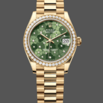 Rolex Datejust 31 Yellow Gold Olive Green Floral Motif Diamond Bezel M278288RBR 0038