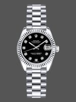 Rolex Datejust m178274 Black Diamond Dial Fluted Bezel 31MM Lady Replica Watch