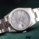 Rolex Day Date 118339 Silver Dial Fluted Bezel 36mm Unisex Replica Watch - Image 3