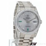 Rolex Day-Date 118389 White Gold Silver Dial 36MM Unisex Replica Watch - Image 3