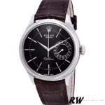 Rolex Cellini Date 50519 Brown Leather Black Dial 39mm Mens Replica Watch - Image 3