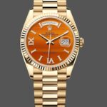 Rolex Day-Date 128238 Fluted Bezel Carnelian dial 36MM Unisex Replica Watch