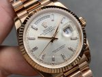 Rolex Day-Date 228235 Sundust Index Dial Fluted Bezel 40mm Mens Replica Watch - Image 4