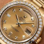 Rolex Day-Date 218348 Champagne Diamonds Dial 41MM Mens Replica Watch - Image 4