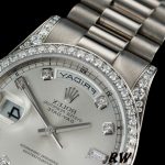 Rolex Day-Date 118389 White Gold Silver Diamond dial 36MM Unisex Replica Watch - Image 3