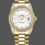Rolex Day-Date 118388 Diamond Bezel White Dial 36MM Unisex Replica Watch