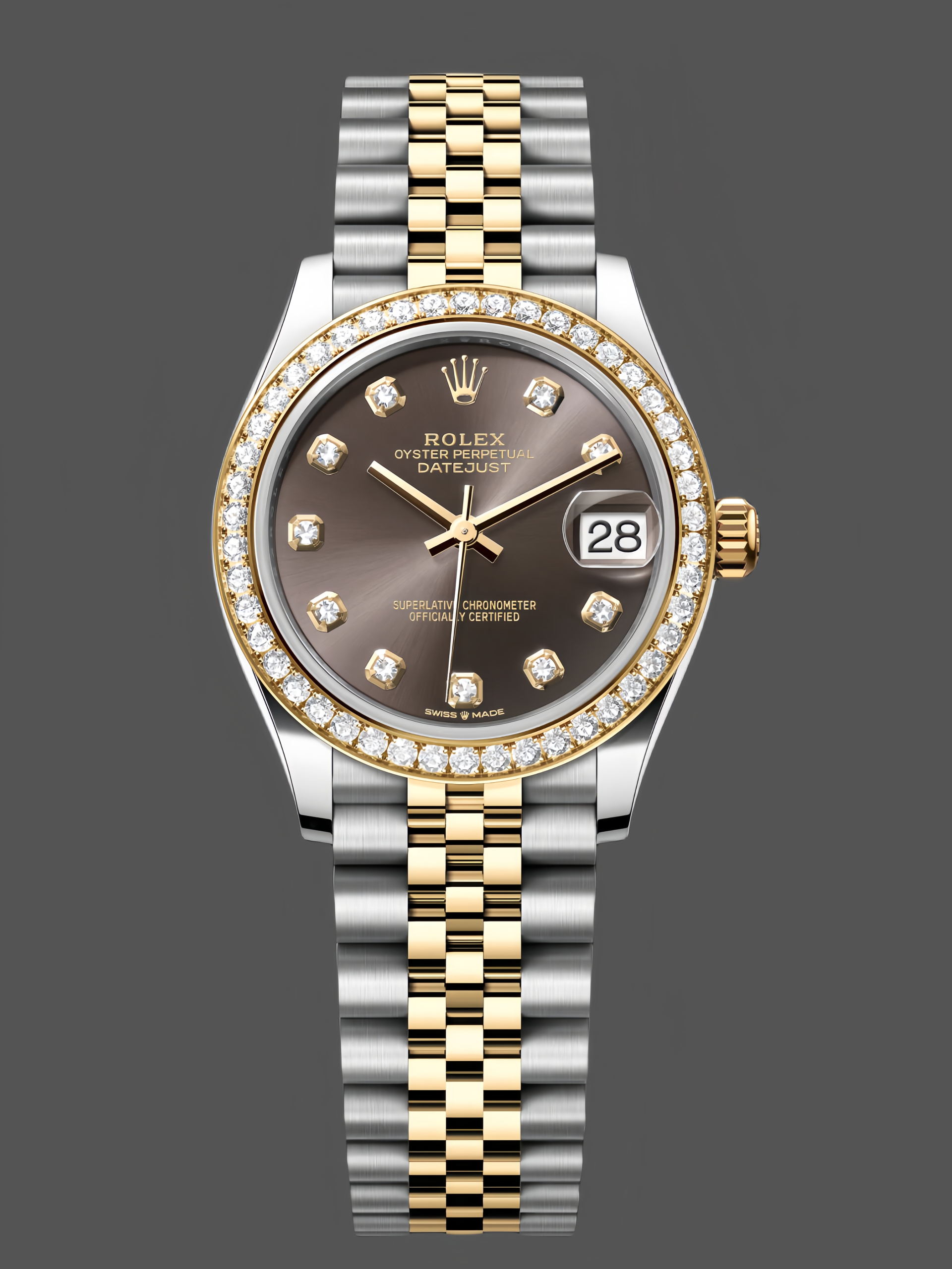 DB1FDCD7-8C63-3159-C2BF-28CCA99FAB94 Rolex Datejust 31mm Stainless Steel and Yellow Gold 278383RBR 0022 Grey Diamond Jubilee - Image 1