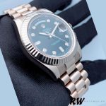 Rolex Day-Date 218239 Diamond Black Dial White Gold 41MM Mens Replica Watch - Image 3