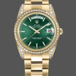 Rolex Day-Date 118388 Yellow Gold Green Index Dial 36MM Unisex Replica Watch