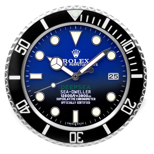 DBE7981A-DE9C-26C6-D89B-9478A707470B Rolex Deepsea Black & Blue Wall Clock - Image 1