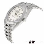 Rolex Day-Date 228239 Silver Quadrant Motif Roman Dial Fluted Bezel 40mm Mens Replica Watch - Image 3